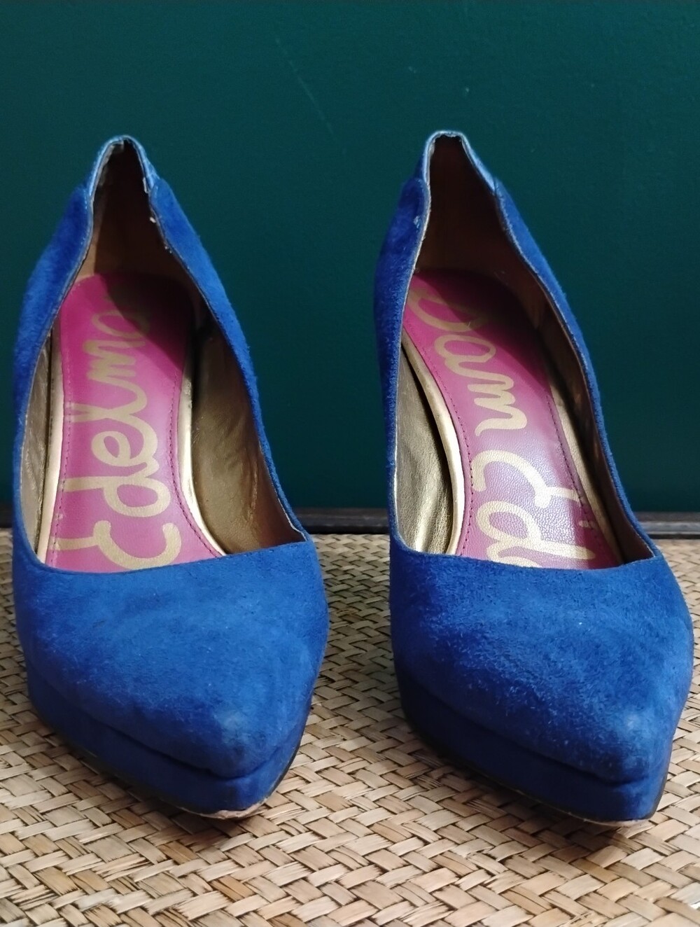 Sam Edelman Celia Mazarine Blue Suede Pumps Sz 10 - Picture 3 of 11